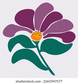 Large  retro flowers Abstract flower Trendy botanical wall arts wild floral  plants leaf style Modern.