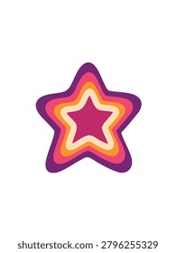 large retro star glowing neon style vintage design