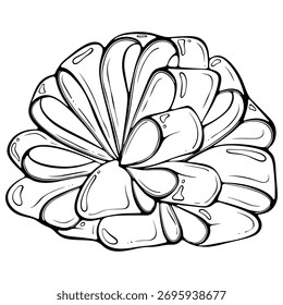 Grande lazo de cinta. Elemento decorativo para el presente, embalaje, tarjeta de felicitación, Navidades y celebraciones de cumpleaños, cartel. Ilustración vectorial en estilo de boceto dibujado a mano. Arte de línea aislado en blanco