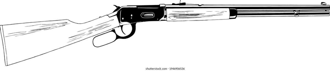 a large rifle with a butt, a Wild West war weapon
