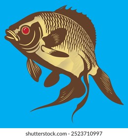 Large river fish. Vector illustration without using AI.