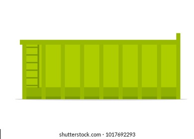 Large Roll On Off Skip. Vector Image Isolated On White Background