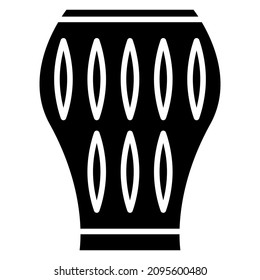 A large roomy vase, urn, amphora for the interior. Vector icon, glyph, isolated
