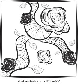 Large rose bud and Abstraction