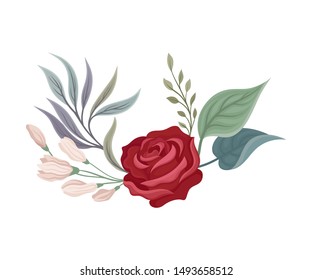 Large rose. Vector illustration on a white background.