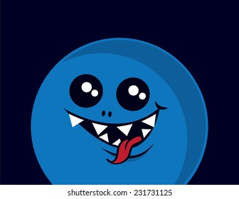 Large round monster with sharp teeth 