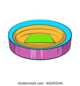 Large round stadium icon in cartoon style isolated on white background. Sports facility symbol