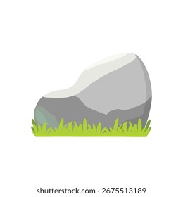 Grande piedra redondeada en la hierba Ilustración