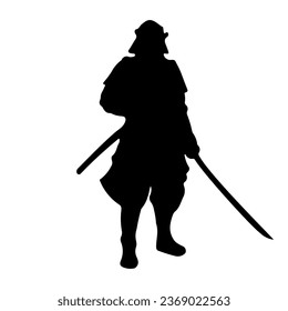 Ein großes Samurai-Symbol in der Mitte. Schwarzes Symbol einzeln