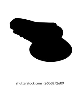 A large sanding machine symbol in the center. Isolated black symbol. Vector illustration on white background