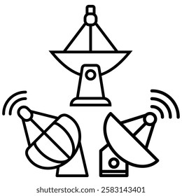 Large satellite dish antenna icon vector design templates