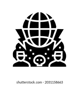 Large Scale Conflict And Wars Social Problem Glyph Icon Vector. Large Scale Conflict And Wars Social Problem Sign. Isolated Contour Symbol Black Illustration