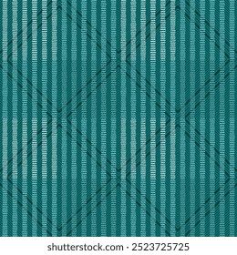 Patrón moderno de guinga sin costuras a escala Grande en tonos de verde azulado. Ilustración vectorial, diseño de la superficie perfecto para la materia textil, la tela temática interior casera, la papelería, el empaquetado, la decoración casera y del jardín.