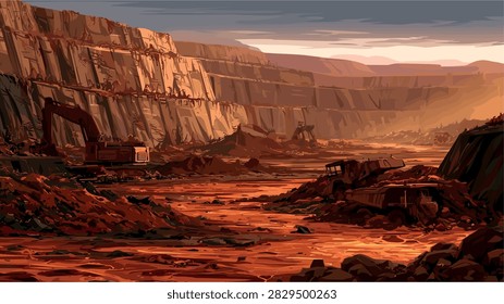 Large Scale Open Pit Mining Operation Industrial Landscape
