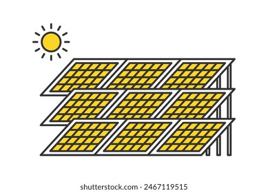 Large scale solar power plant. solar panel.