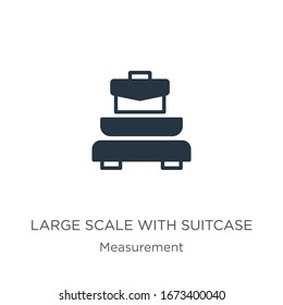 Large scale with suitcase icon vector. Trendy flat large scale with suitcase icon from measurement collection isolated on white background. Vector illustration can be used for web and mobile graphic 