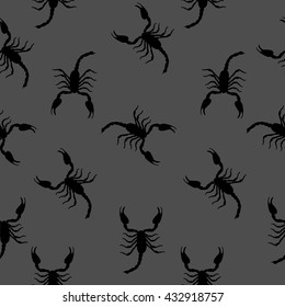 Large Scorpion Silhouette Seamless Pattern Background Vector Illustration EPS10