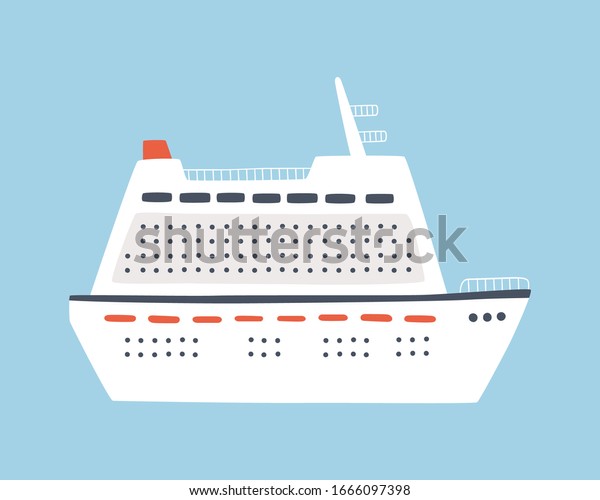 Large Sea Cruise Ship Travel On Stock Vector (Royalty Free) 1666097398 ...