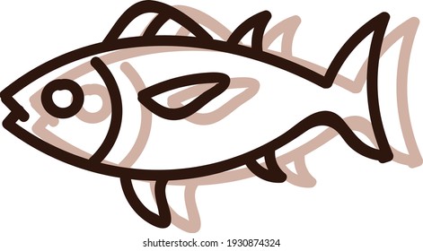 Gran pez marino, ilustración, vector sobre fondo blanco.
