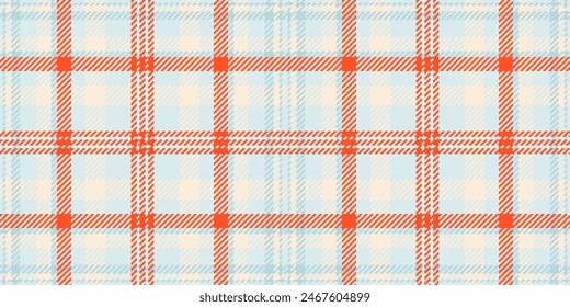 Large seamless tartan texture, teenage vector fabric pattern. Spring textile check plaid background in light and papaya whip color.