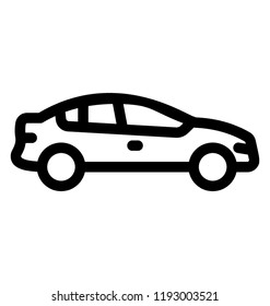 Large sedan having four wheels is luxury car 