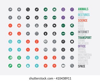 Large selection of simple sorted icons for web interface and graphics on various subjects.  Collection of high quality icons for working with Web graphics.