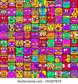 large set of 100 different mad faces