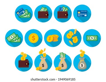 Large Set 2d 3d Icons Circle Stock Vector (royalty Free) 1949069185 