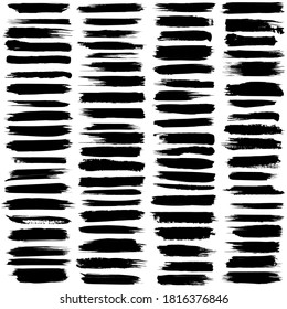 Large set of 80 different grunge brush strokes.