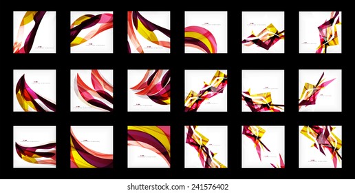 Large set of abstract backgrounds, wave and angular shapes