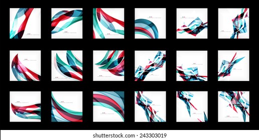 Large set of abstract backgrounds, wave and angular shapes