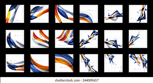 Large set of abstract backgrounds, wave and angular shapes