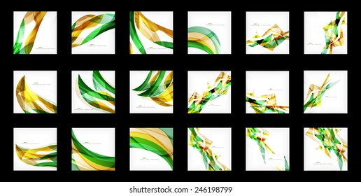 Large set of abstract backgrounds, wave and angular shapes