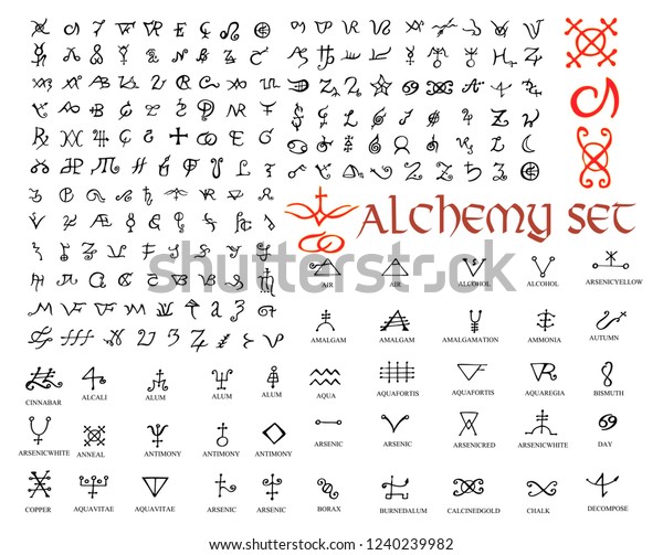 Large Set Alchemical Symbols Isolated On Stock Vector Royalty Free