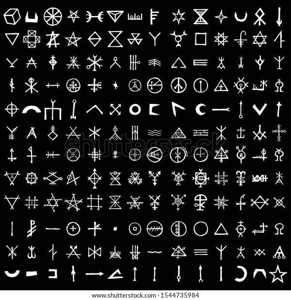 Large Set Alchemical Symbols Isolated On Stock Vector (Royalty Free ...