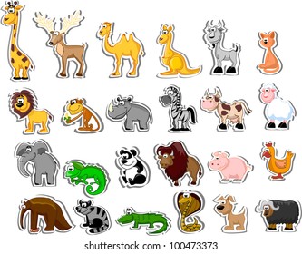 Large set of animals