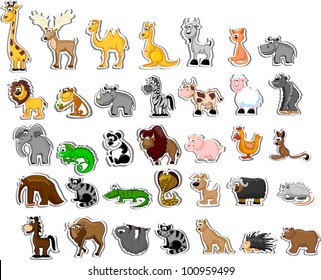 Large set of animals