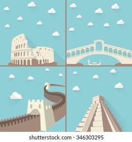 a large set of backgrounds of the sights the world