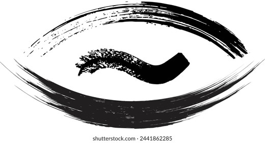 Large set of black paint, ink brush, brush. Dirty element design, box, frame or background for text. Line or texture. Vector illustration.