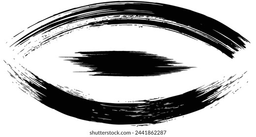 Large set of black paint, ink brush, brush. Dirty element design, box, frame or background for text. Line or texture. Vector illustration.