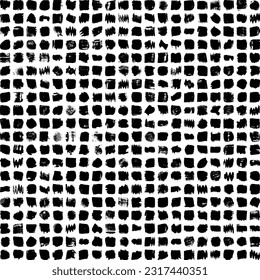 A large set of black spots of paint strokes