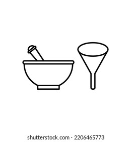 Large set of Chemistry lab and diagrammatic icons showing assorted experiments, glassware and molecules isolated on white for design elements, black and white vector illustration
