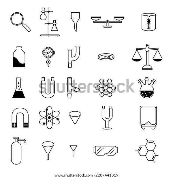 Large Set Chemistry Lab Diagrammatic Icons Stock Vector (Royalty Free ...