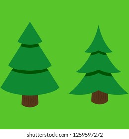a large set of Christmas trees on the background of chromaca