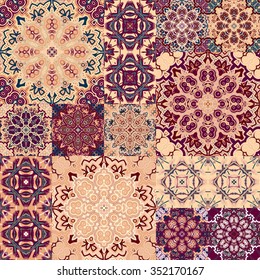 Large set of colorful vintage ceramic tiles with ornate Moroccan patterns. Backgrounds & textures shop.