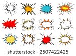 Large Set Comic Boom Explosion Bubble