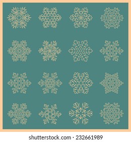  large set of contours and stroke various carved, lace or simple snowflakes