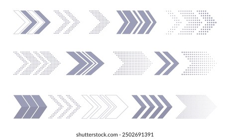 large set of different arrows, vector icons