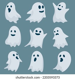 Large Set Of Different Ghost Clip Art For Helloween