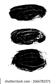 Large set different grunge brush strokes. Dirty artistic design elements isolated on white background. Black ink vector brush strokes. Black isolated paintbrush collection. Brush strokes isolated.